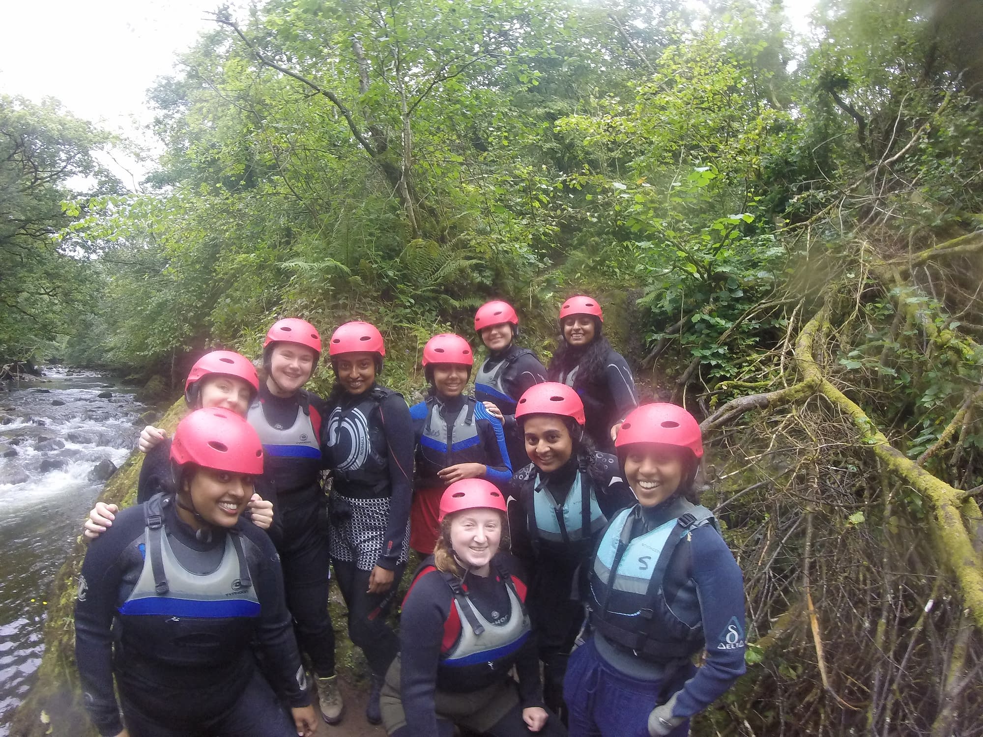 Group getting ready for their gorge walking activity