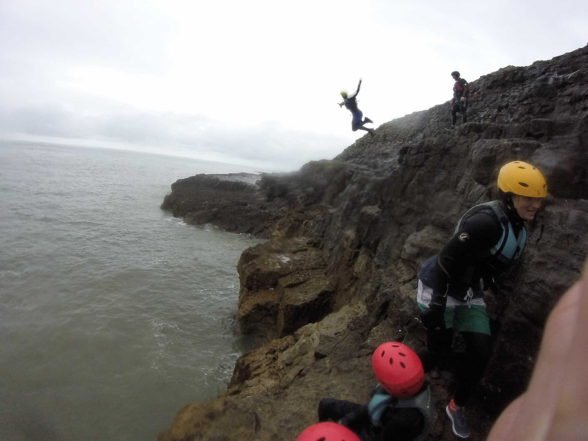 Leap of faith on the South Wales coast near Swansea