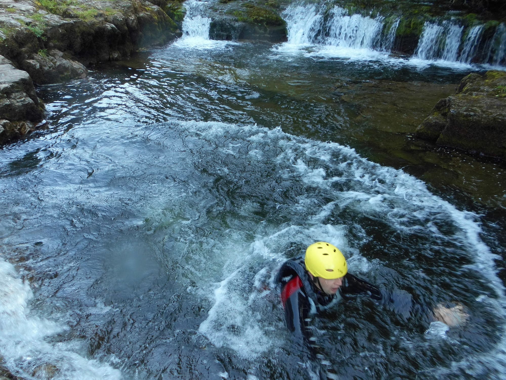 Swimming during Canyoning activity in South Wales